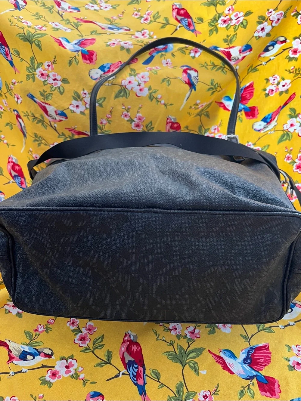 Michael Kors Black Logo Tote with Silver Plaque - Picture 5 of 7